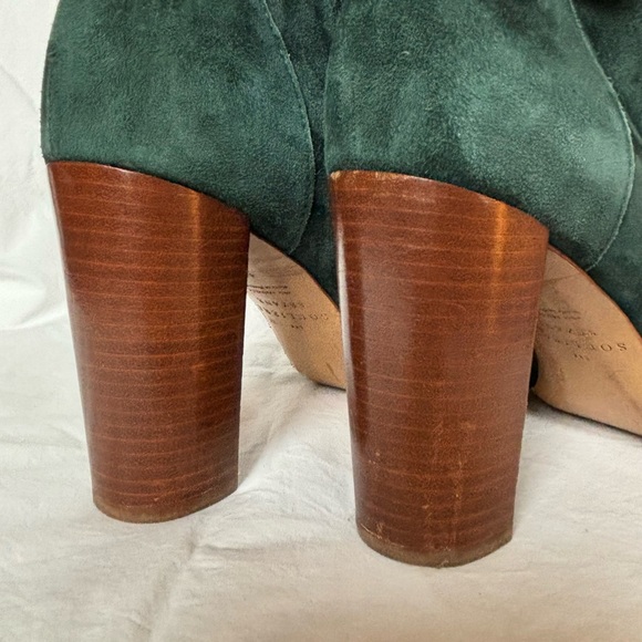 Sézane High Julieta Boots in Forest Green Suede Size 40/9 - Picture 10 of 12